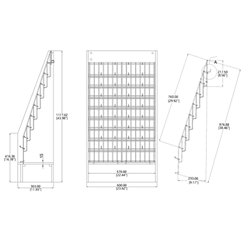 FixtureDisplays® 9 Tier Literature Rack Brochure Holder - Red