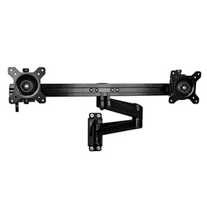 StarTech.com Wall Mount Dual Monitor Arm Articulating Ergonomic VESA Wall Mount for 2X 24 Displays Synchronized Adjustable Crossbar Tilt/Swivel/Rotate- Double Screen Mount Bracket