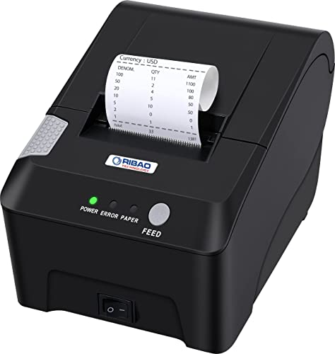 RIBAO BC-40 Mixed Denomination Bill Value Counting Money Counter with RB-58PLUS-RP 58mm Thermal Printer