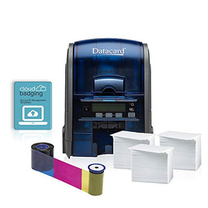 Datacard SD160 Single-Sided Printer ID Card Printer & Complete Supplies Package with CloudBadging Software