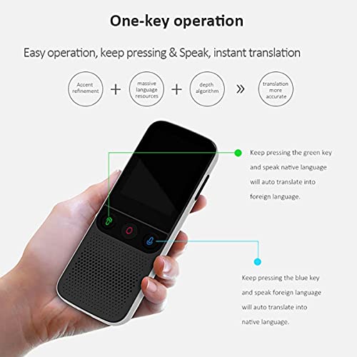 UsmAsk Portable Two-Way Multi-Language Voice Translator with Photo Scanning - 2.4 Inch Touch Screen, WiFi Support, Offline Mode, Recorder Function - Happy Gift