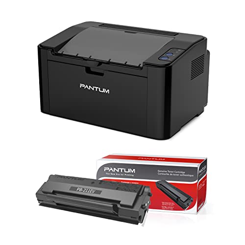 Pantum P2502W Monochrome Laser Printer Home Office School Student Mobile Wireless Printing- Small with PB-211EV