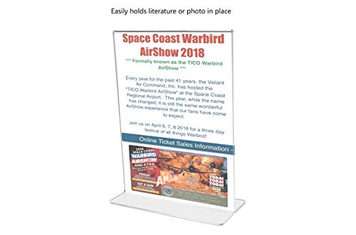 Marketing Holders Literature Flyer Poster Frame Letter Notice Menu Pricing Deli Table Tent Countertop Expo Event Sign Holder Display Stand Double Sided Bottom Loading 11"w x 14"h Pack of 15