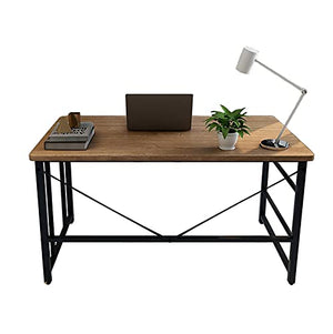 Shelf Computer Desk, 39.4 inch Home Office Writing Desk, Modern PC Table, Workstation for Home/Office, Easy to Assemble, Black Metal Frame
