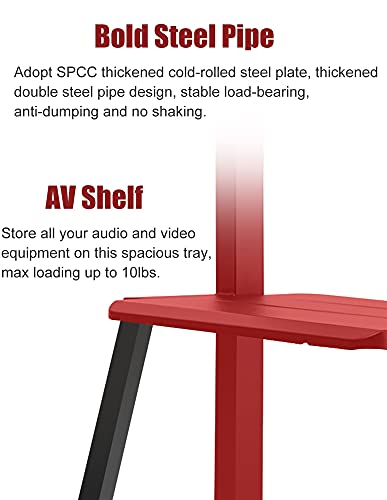 Generic Adjustable Mobile TV Floor Stand/Cart - Black TV Stand On Wheels - Fits 50"/43"/65"/55" TVs