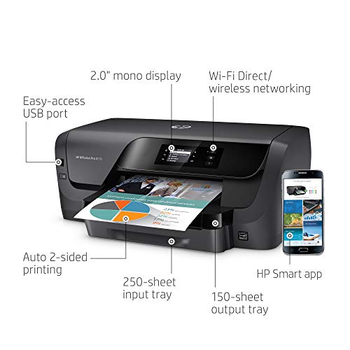 HP OfficeJet Pro 8210 Wireless Color Printer, HP Instant Ink or Amazon Dash replenishment ready (D9L64A)