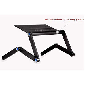 WPHPS Black Folding Computer Table, Lazy Laptop Computer Table Can Be Raised and Lowered Multifunctional Folding Mobile Learning Bed Table