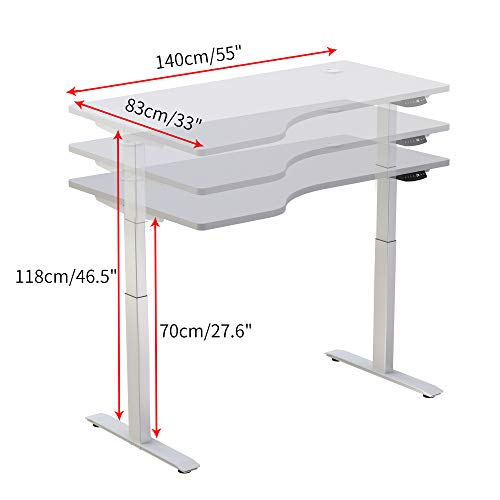 Master Massage L-shaped Electric Height Adjustable Left Handed Standing Desk for Home Office Workstation