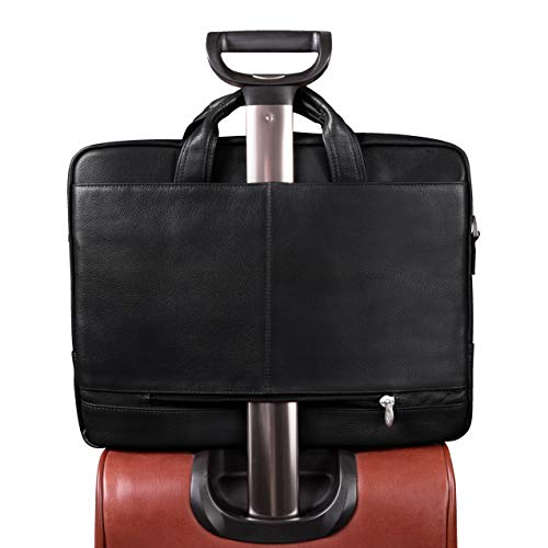 McKleinUSA S Series, Bridgeport, Pebble Grain Calfskin Leather, 17" Large Leather Laptop & Tablet Briefcase, Black (15475)