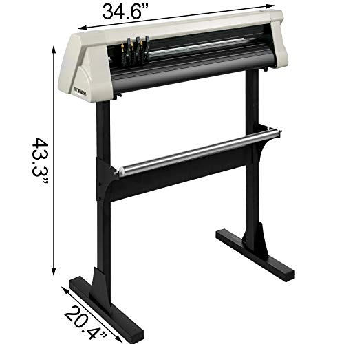 VEVOR Vinyl Cutter 28 Inch Vinyl Cutter Machine 720mm Paper Feed Vinyl Plotter Cutter Machine with Sturdy Floor Stand Vinyl Cutter Plotter Machine for Cutting Paper(Black)