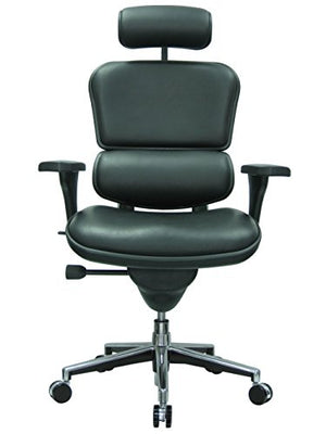 Ergohuman Ergonomic Executive Leather Chair, Black