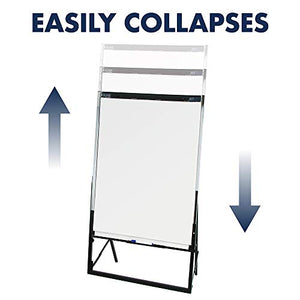 Quartet Futura Easel, Whiteboard/Flipchart, 24 x 36 Inches, Black Frame (351900)