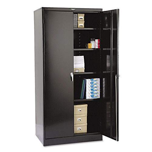 Tennsco Deluxe Steel Storage Cabinet 36x24x78" with 4 Adjustable Shelves, Black