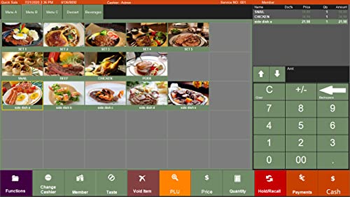 ZHONGJI Restaurant Point of Sale (POS) System with Built-in Thermal Receipt Printer, Cash Drawer, and Kitchen Printer - SET02