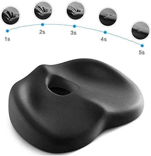 Memory Foam Seat Cushion - Extra-Large, Office Chair & Wheelchair, Washable & Breathable Cover, Back Pain Relief