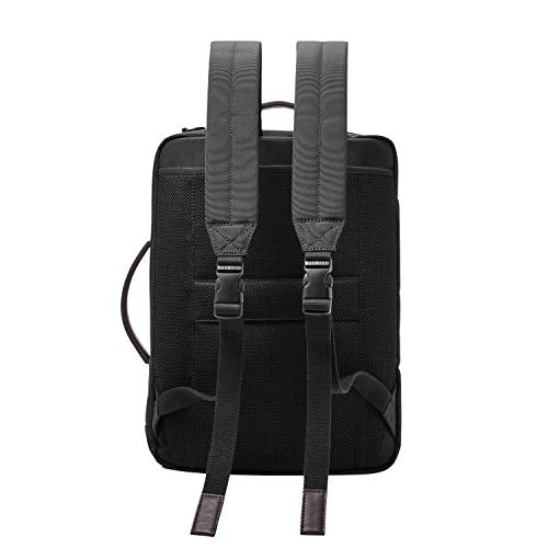 Fossil Men's Buckner Fabric Medium Convertible Travel Backpack and Briefcase Messenger Bag, Black