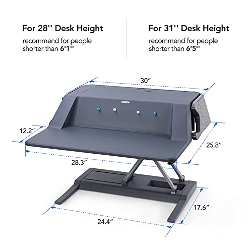 FlexiSpot Sit Stand Smart Workstation M6MG 30 inch Standing Desk Riser Height Adjustable Stand up Desk Home Office Desk Stand for Live Stream/Makeup/Photography/Video (Workstation Only)
