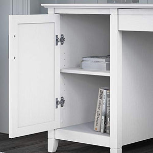 Bush Furniture Key West Computer Desk with Storage and 2 Drawer Lateral File Cabinet, 54W, Pure White Oak