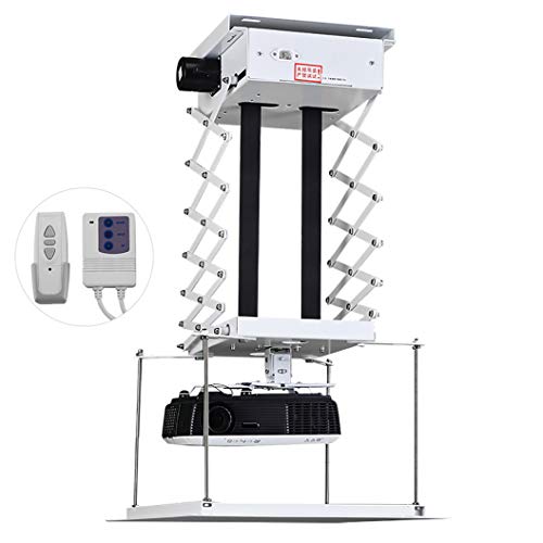 BAOSHISHAN 2M Hidden Electric Projector Mounts Bracket Motorized Lift Projector Hanger Max Load 25kg Ceiling Mount Remote Control for Cinema Church School Conference Room with Mute Motors (110V)