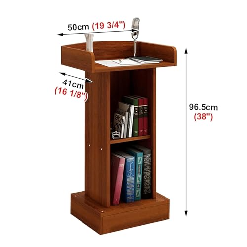 EESHHA Lightweight Standing Lectern with Open Storage - High Density Board, Teacher Podium Stand