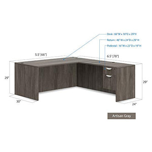 G GOF 3 Person Separate Workstation Cubicle (5.5'D x 19.5'W x 4'H) - Office Partition, Room Divider