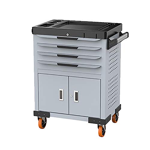 Heavy Duty 4-Drawer Roller Cabinet and Tool Chest Service Utility Cart - Gray, 76x45x95cm