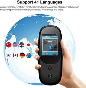 None Language Translator Device Voice Instant Language Translator 2.4 inch Touchscreen - 41 Languages WiFi Online Translation (Black)