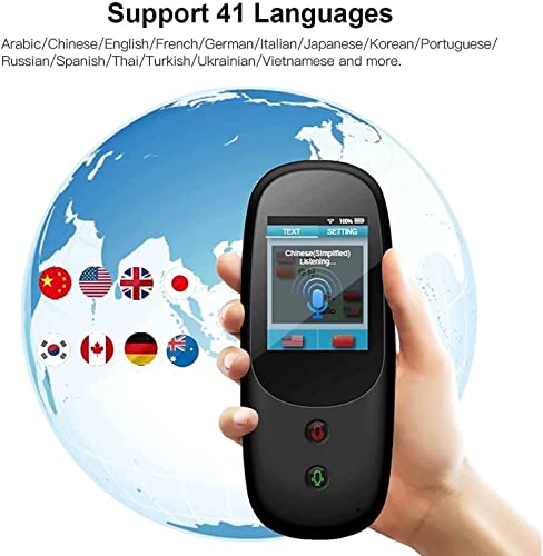 Language Translator Device Voice Instant Language Translator 2.4 inch Touchscreen - 41 Languages WiFi Online Translation (Black)