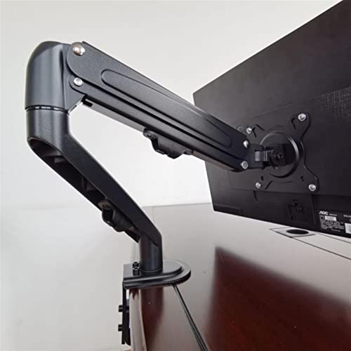 zlw-shop Single Monitor Stand, Desktop Monitor Mount Bracket for 13 to 27-Inch LCD Screens, Adjustable Gas Spring Monitor Stand Arm VESA Mount with Clamp