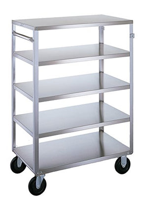 Lakeside Manufacturing Stainless Steel Banquet Utility Cart, 5 Shelves, 500 lb. Capacity, Fully Assembled