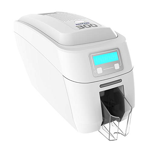 Magicard 300 ID Card Printer System w/ 300 Print YMCKO Ribbon, 300 Premium PVC AlphaCard Cards, and AlphaCard ID Suite Software (PC) (Single Sided, PVC Cards)