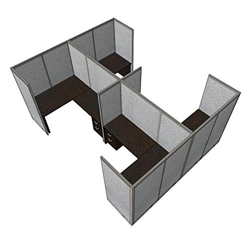 GOF 4 Person Workstation Cubicle (10'D x 13'W-W) - Espresso, 72" H