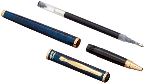 Pilot Cavalier Hi-Tec-C Gel 0.4mm Fine Ink Ballpoint Pen, Marble Black/Blue Body (LCA-3SRC4-BL)