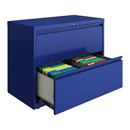 Hirsh Industries 36 Inch 2 Drawer Metal Cabinet for Home/Office, Holds Letter/Legal/A4 Hanging Folders, Classic Blue
