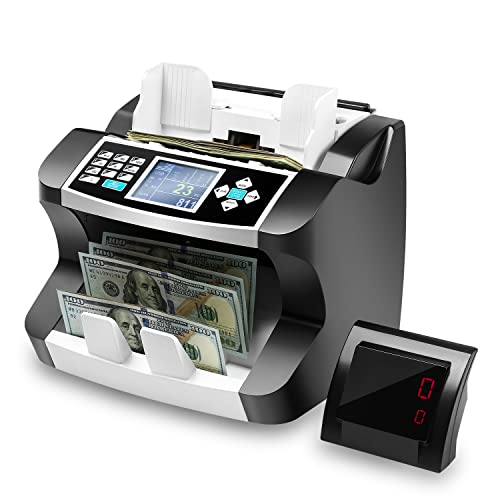 Ten-Tatent SH-206C US Dollar Money Counter Machine Mixed Denomination, Cash Value Bill Counting, IMG/UV/MG/IR/MT/DD Counterfeit Detection, Receipt Printing Enabled