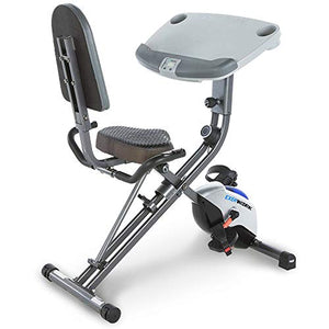 Exerpeutic ExerWorK 1000 Fully Adjustable Desk Folding Exercise Bike with Pulse