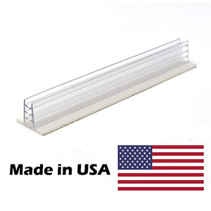 6" L Self Adhesive Sneeze Guard Holder to Fasten & Line Up Plexiglass Panels & Acrylic Sheets from 1/8" to 1/4" Thick, 100 Pack