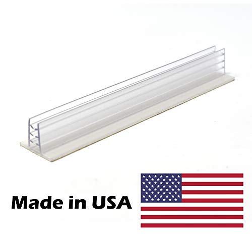 6" L Self Adhesive Sneeze Guard Holder to Fasten & Line Up Plexiglass Panels & Acrylic Sheets from 1/8" to 1/4" Thick, 100 Pack
