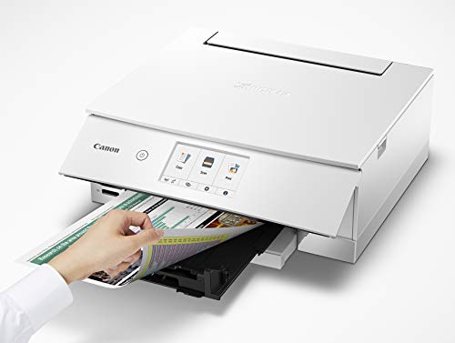 Canon TS8320 All In One Wireless Color Printer, Copier, Scanner, Home Inkjet Printerwith Mobile Printing, White, Works with Alexa