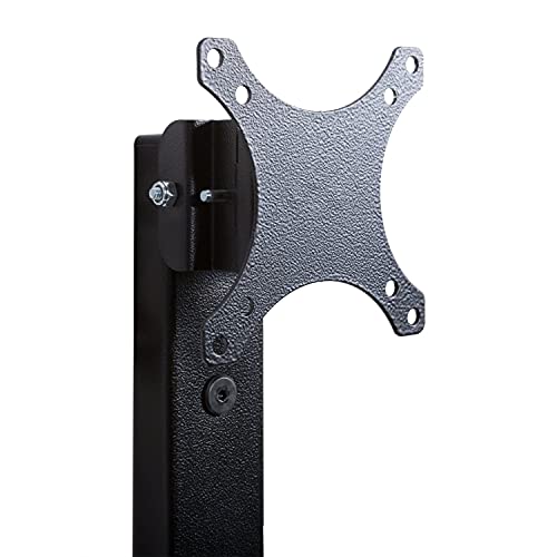 VersaTables Fixed Wall Mount Computer Station | Made in USA | Adjustable Height Monitor & Keyboard Workstation| Sit or Stand Desk | Minimalist | Black