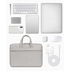 SFFZY PU Leather Laptop Bag Portable Waterproof Notebook Bag Sleeve Handbag Women Men (Color : B, Size : 17-inch)