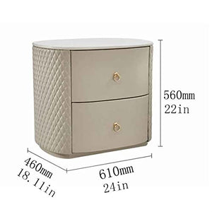BinOxy Oval Night Stand Bedside Table Storage Cabinet