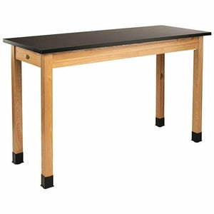 National Public Seating B449383 Science Lab Table - Black with Oak Legs - 72 x 30 x 36 in.