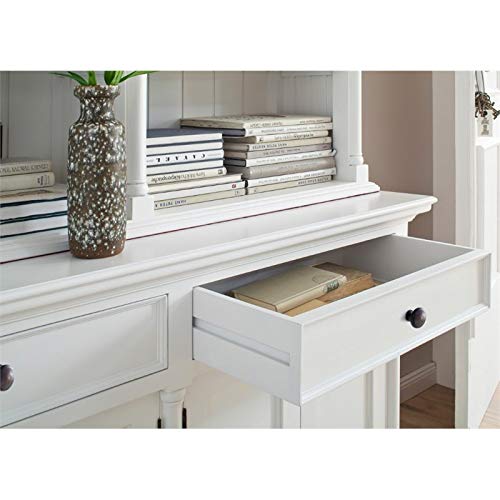 Beaumont Lane Modern Wood Storage Cabinet with Hutch/Bookcases in Pure White