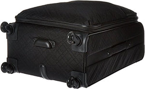 Vera Bradley Women's Softside Rolling Suitcase Luggage, Black, 22" Carry On