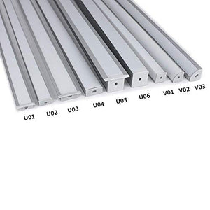 inShareplus LED Aluminum Channel System 10 Pack 6.6FT/2M V-Shape Silver Profile - Oyster White Cover, End Caps, Mounting Clips - for 3528 2835 5050 LED Strip