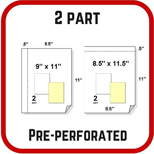 9 x 11 NCR Perforated Carbonless Paper, 2 Part Reverse, 2500 Sets, 5000 Sheets (Full CASE)