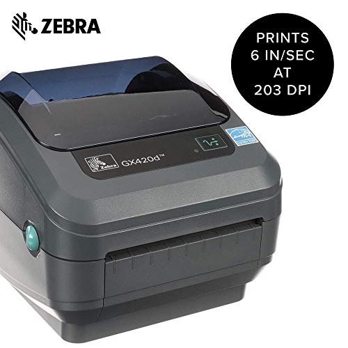 Zebra GX420D Thermal Label Barcode Printer GX42-202410-000 (Renewed)