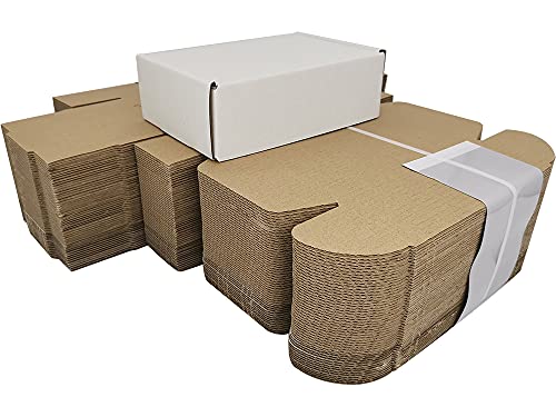 CH-BOX 300 Pack 6x4x2‘’(Inner Size) Corrugated Mailers, Cardboard Small Shipping Boxes, Oyster White (CM642-300)
