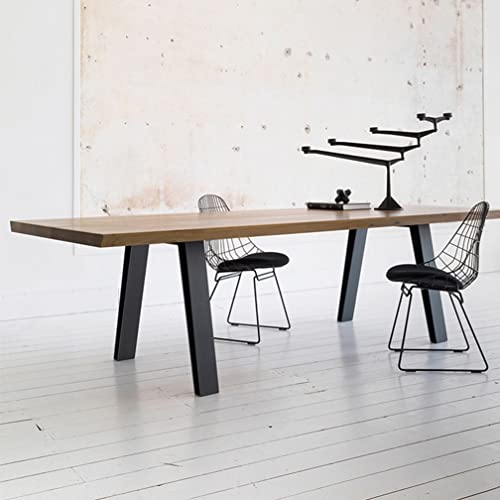 Modern Simple Solid Wood Table with Strong Metal Legs | 5cm Thick Pine Table Top (300x120x75cm)
